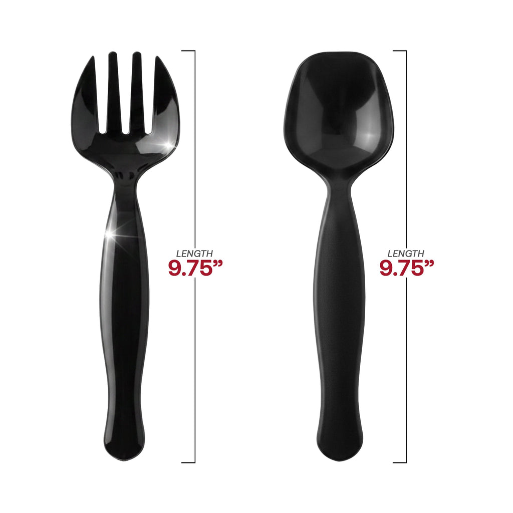 Black Disposable Plastic Serving Flatware Set