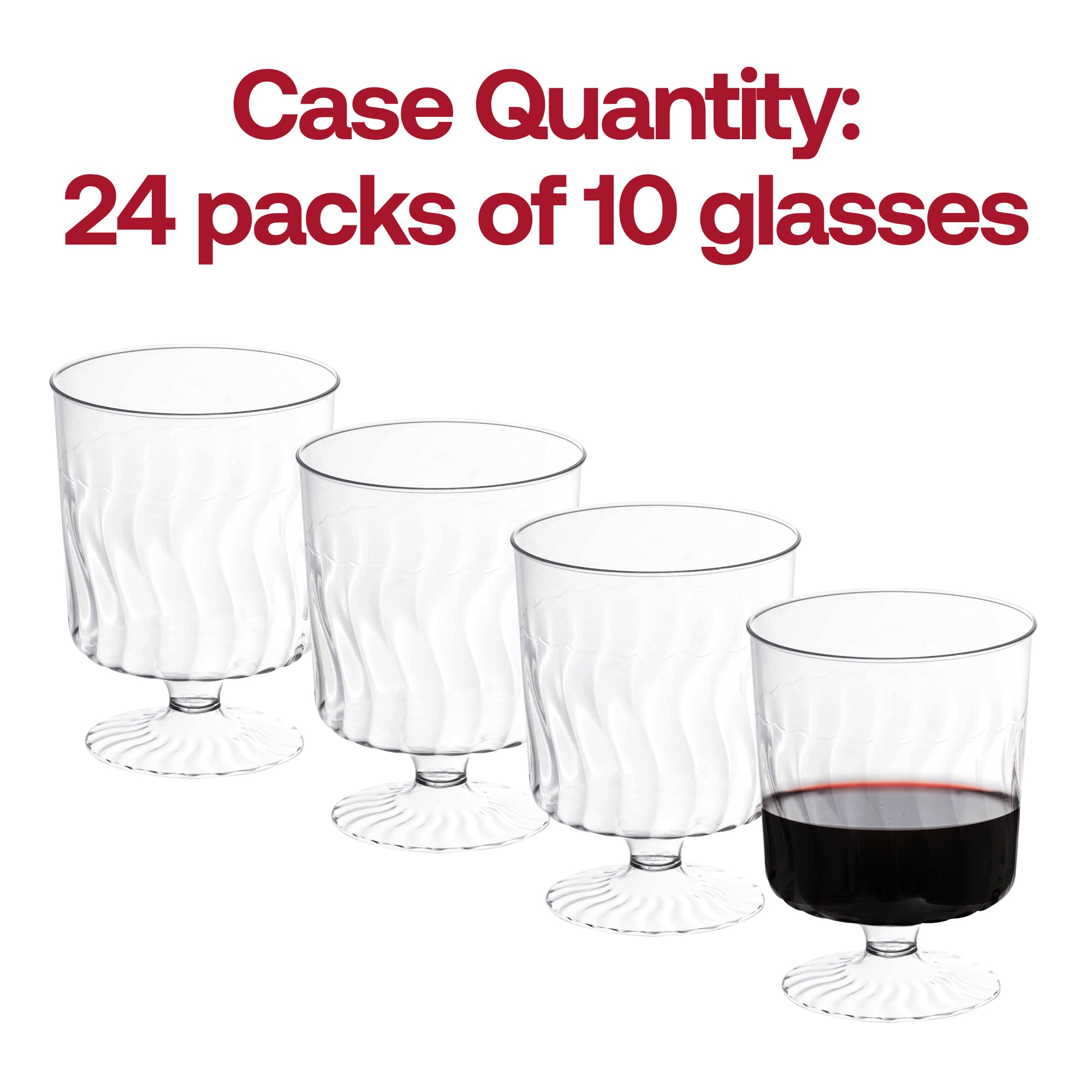 Clear Plastic Pedestal Wine Glasses (8 oz. )