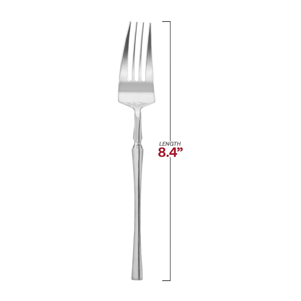 Shiny Silver Moderno Disposable Plastic Dinner Forks