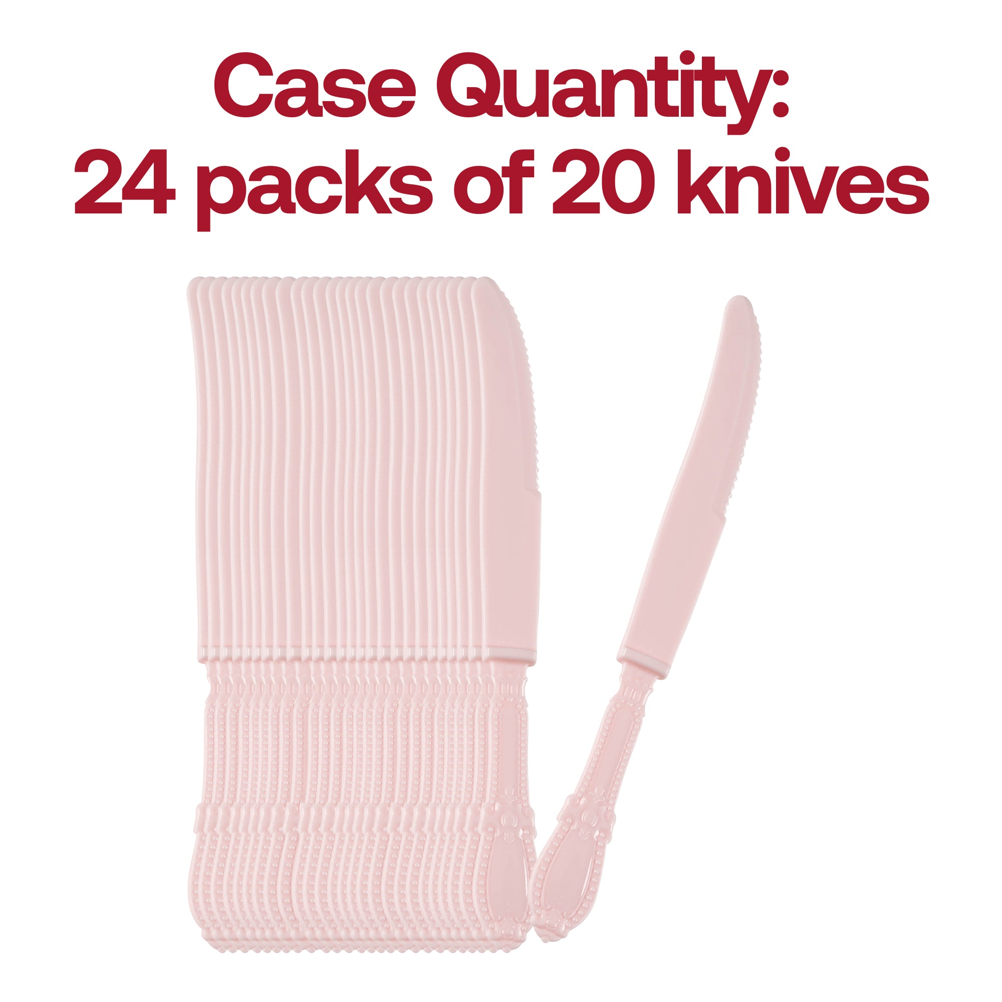 Pink Baroque Disposable Plastic Dinner Knives