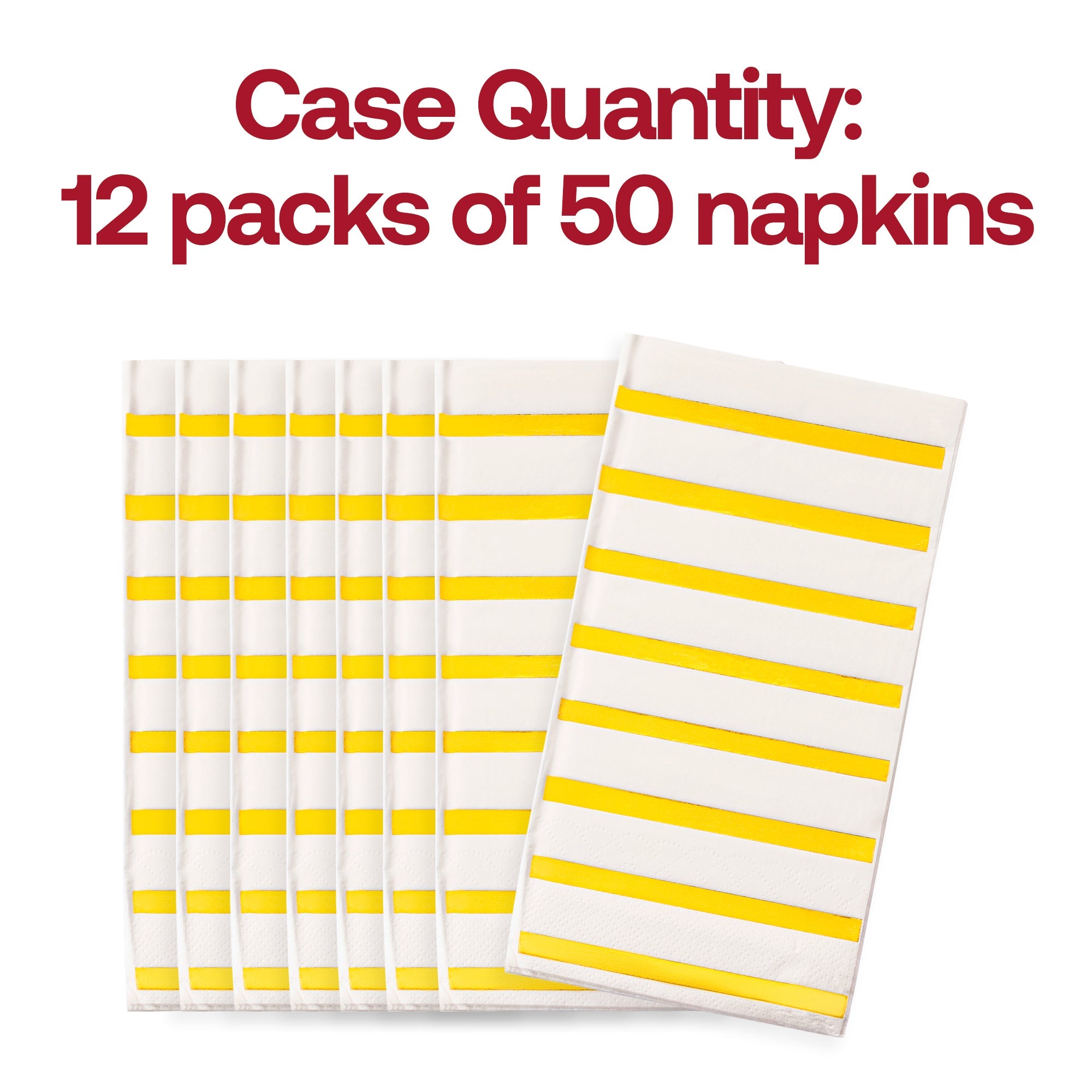 White with Gold Stripes Paper Dinner Napkins