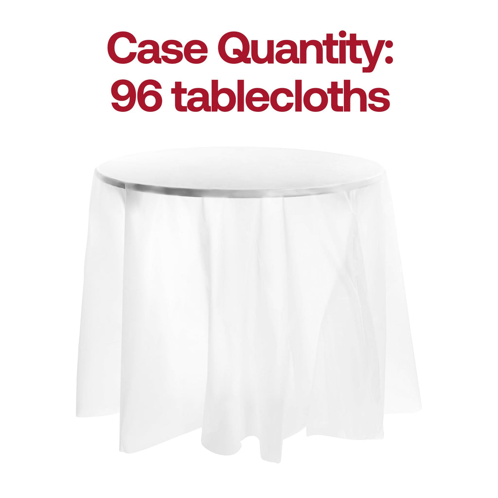 Clear Round Disposable Plastic Tablecloths (84")