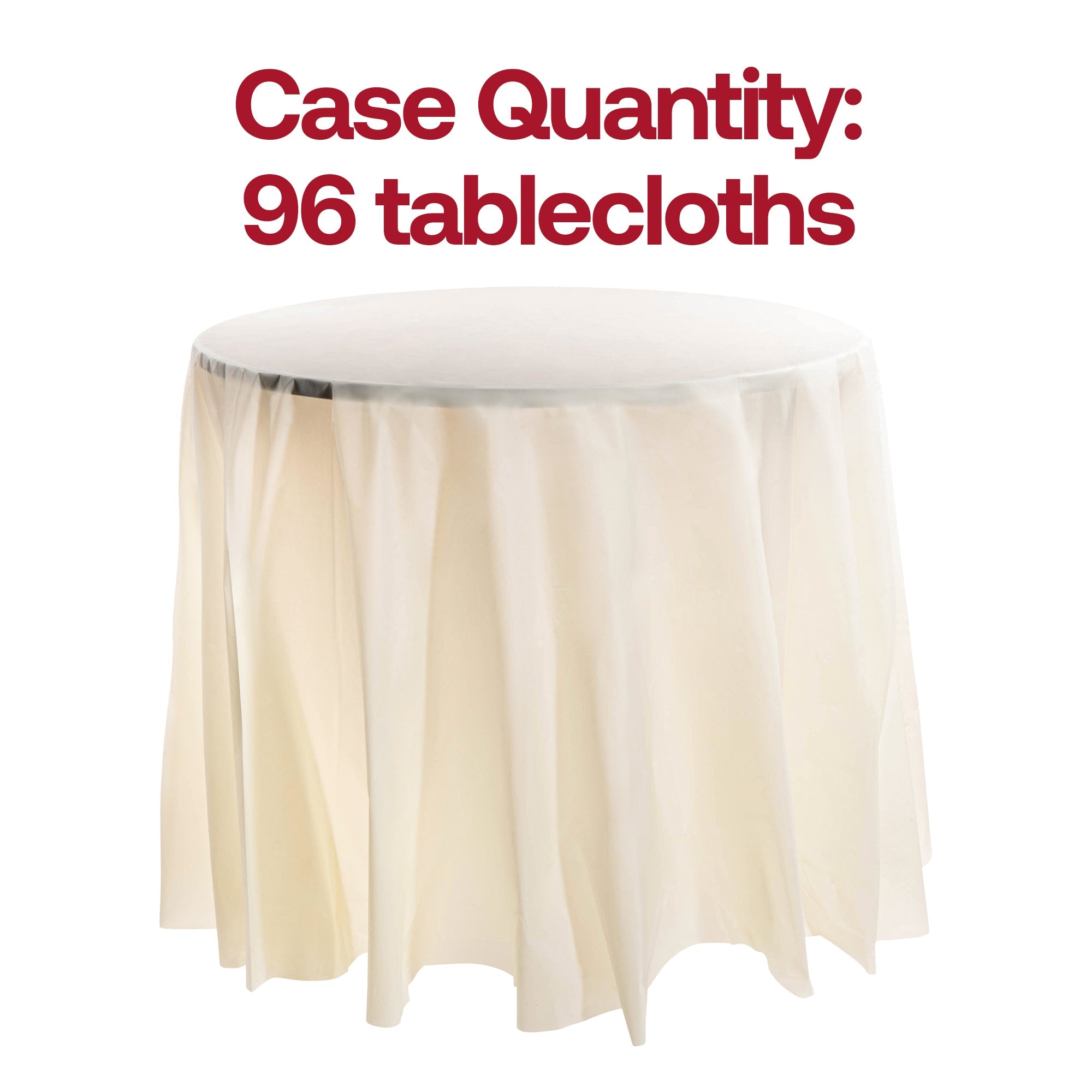 Ivory Round Disposable Plastic Tablecloths (84")