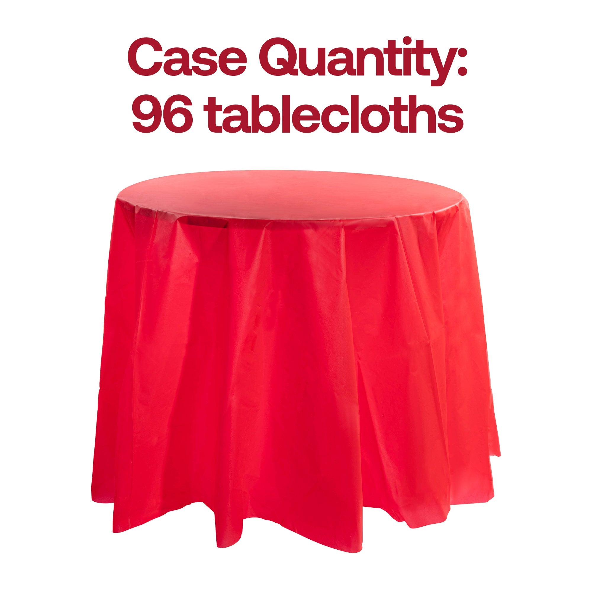 Red Round Disposable Plastic Tablecloths (84")