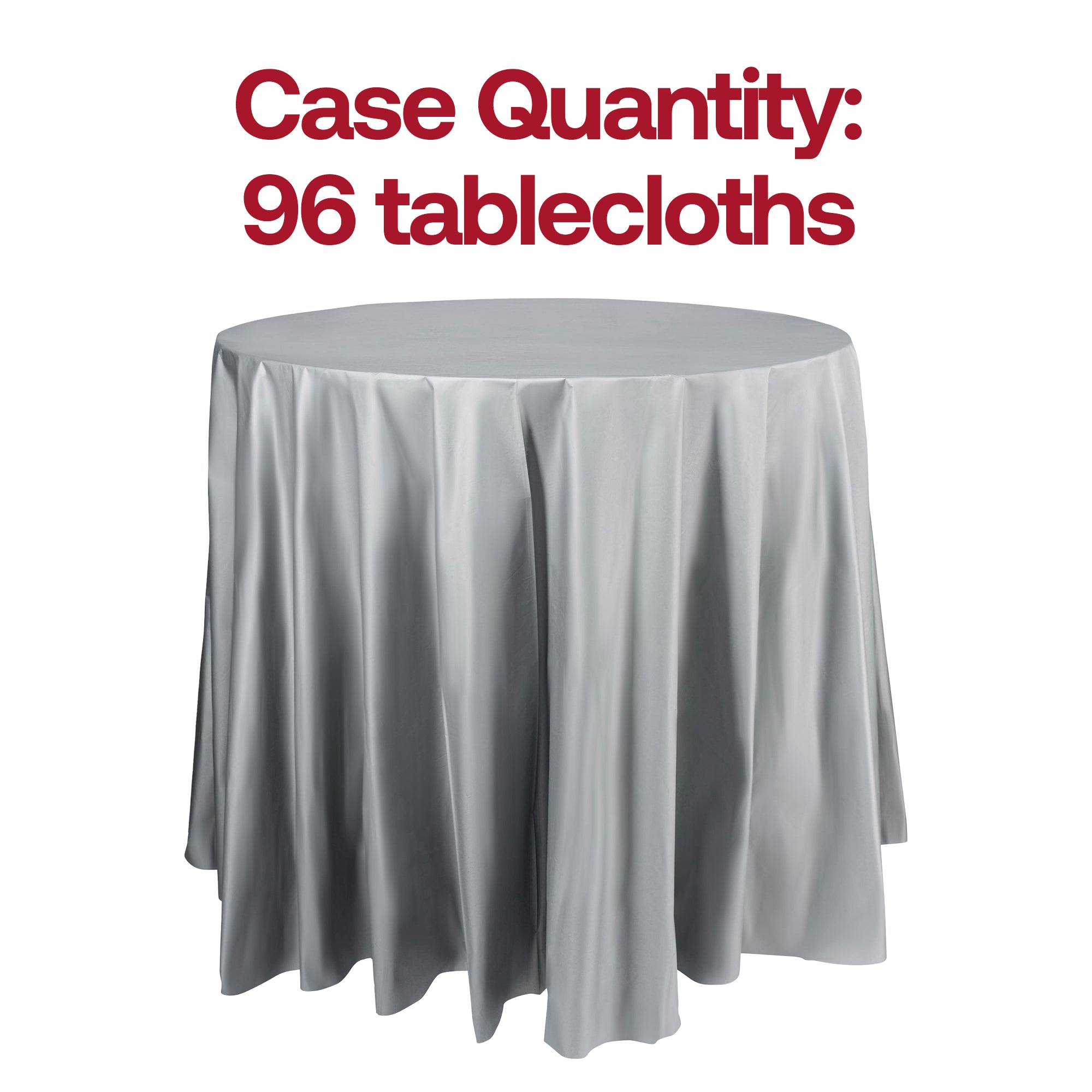 Silver Round Disposable Plastic Tablecloths (84")