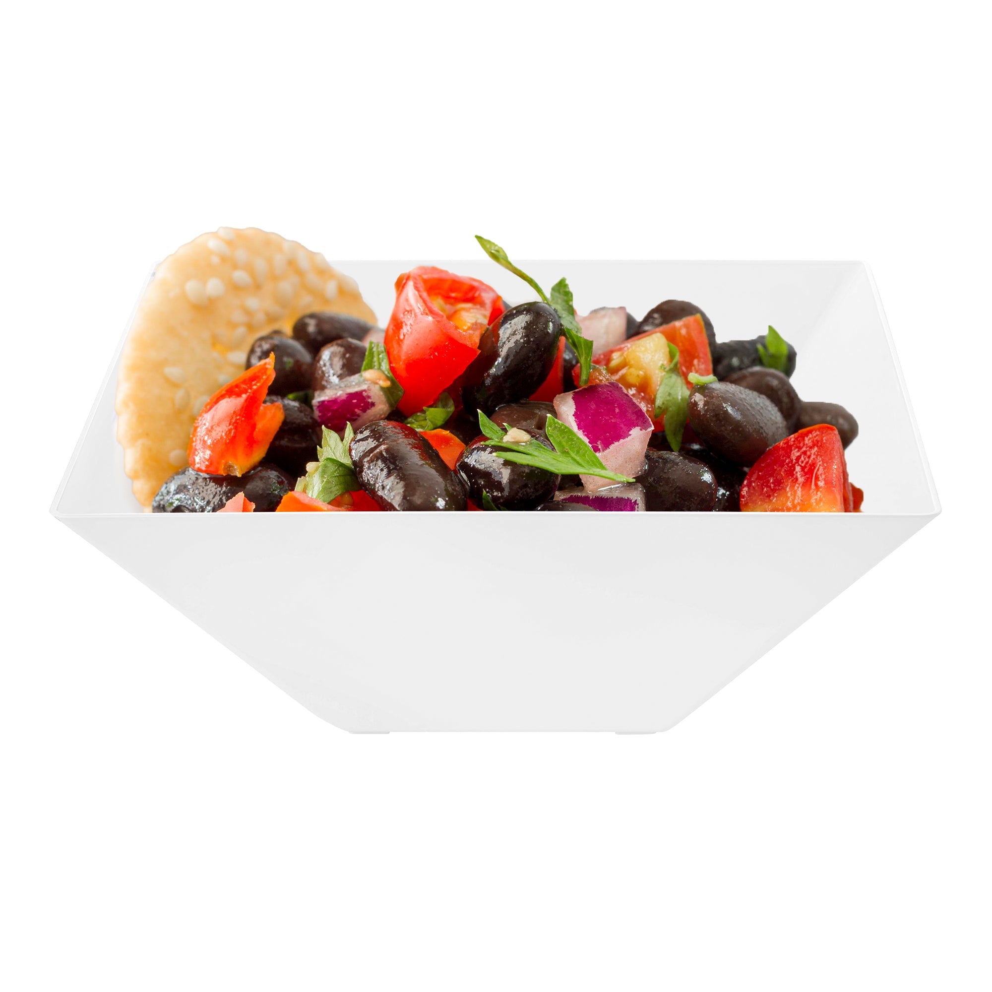 White Square Plastic Serving Bowls (3 qt.)
