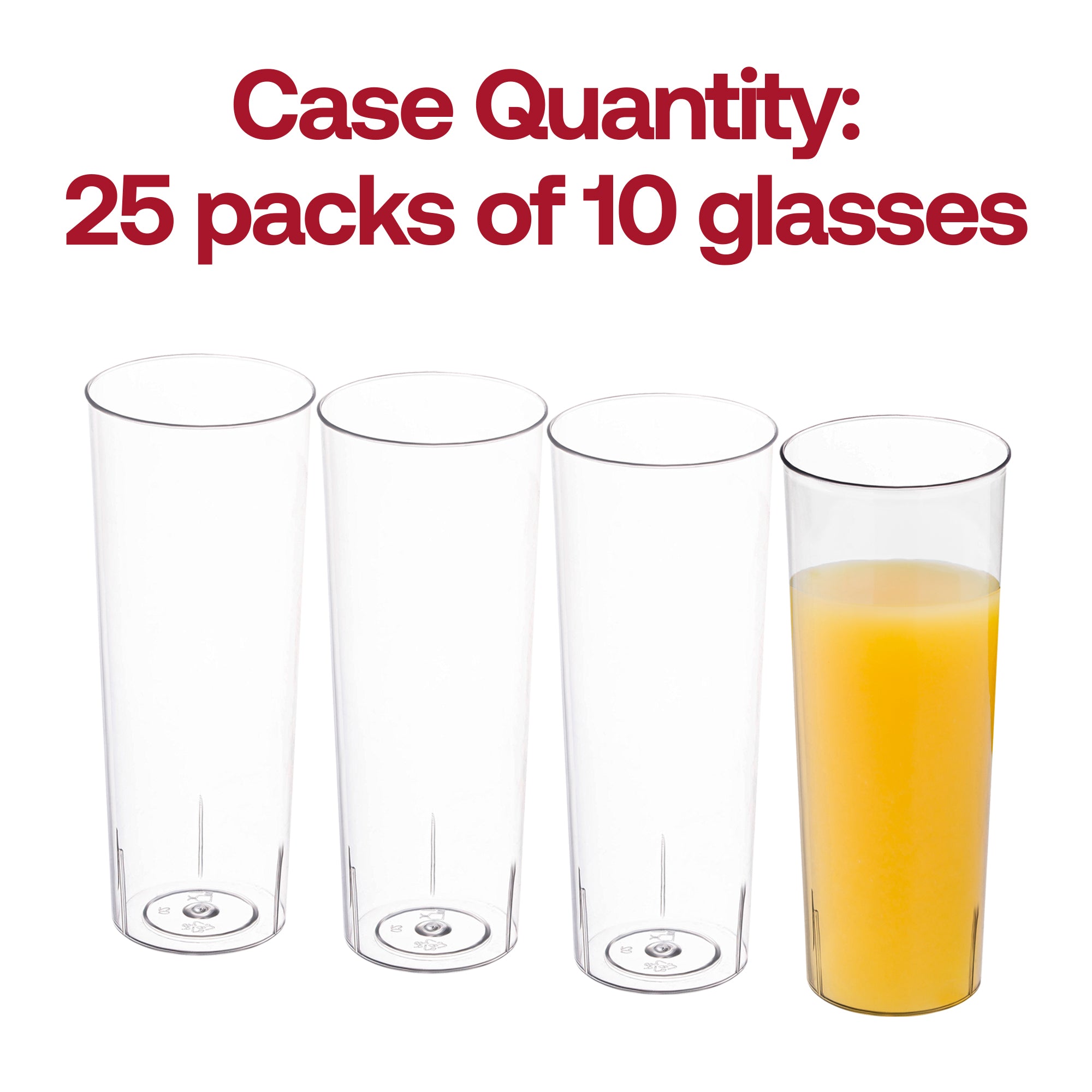 Clear Round High Ball Disposable Plastic Cups (10 oz. )
