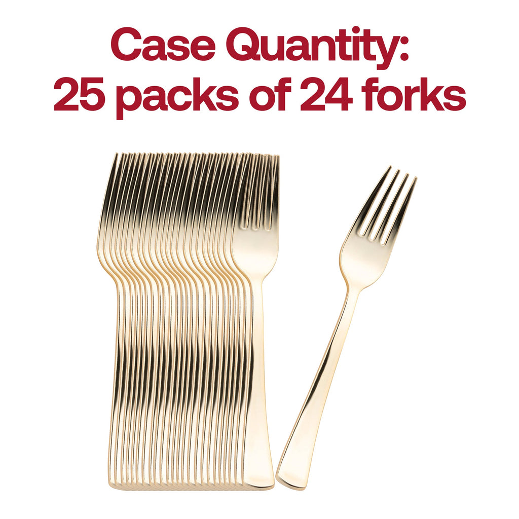 Shiny Metallic Gold Plastic Forks