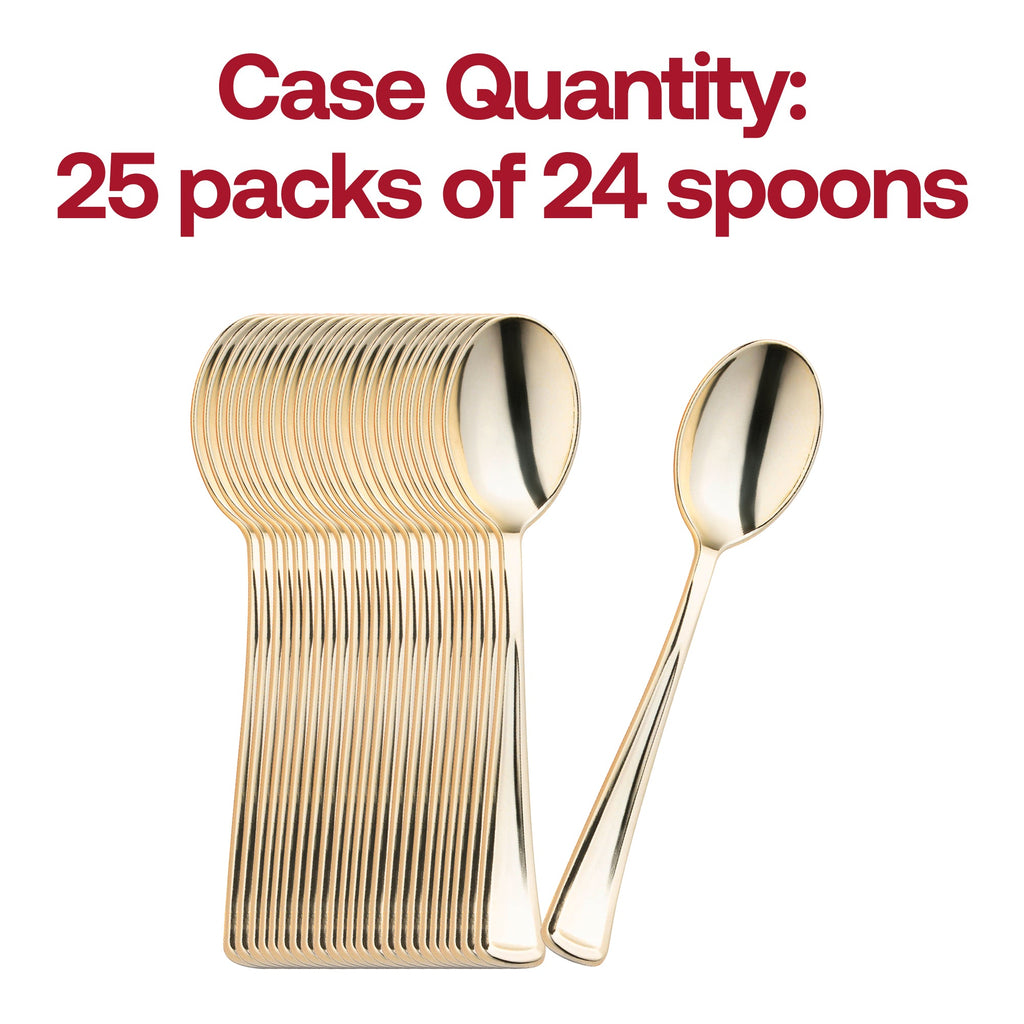 Shiny Metallic Gold Plastic Spoons