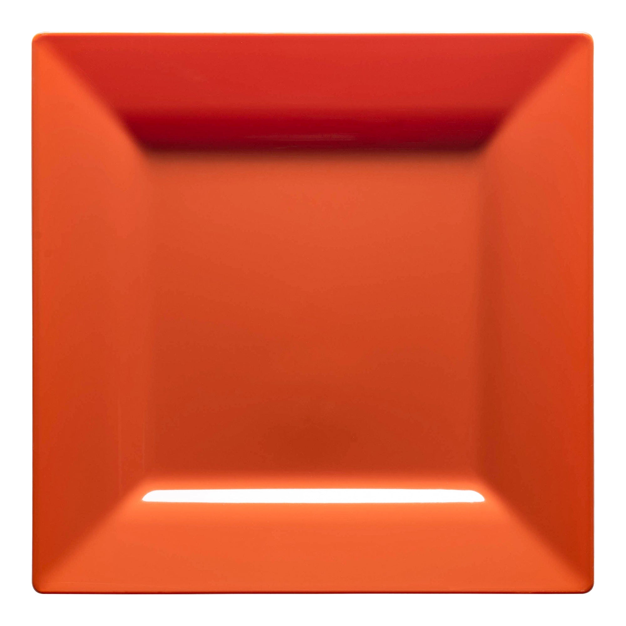 Burnt Orange Square Plastic Cake Plates (6.5")