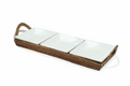 Sectional Crudite Server with 3 Porcelain Dishes