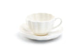 White Scallop Fine Porcelain Tea Cup and Saucer