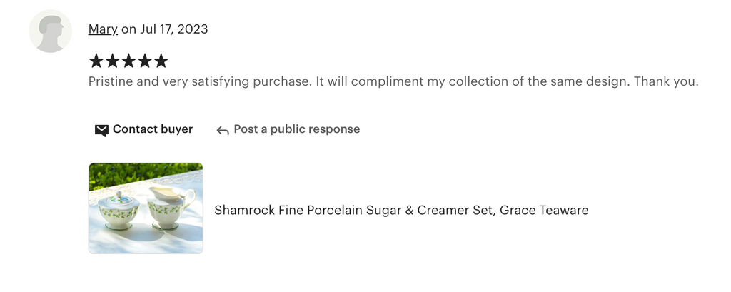 Shamrock Fine Porcelain Sugar & Creamer Set