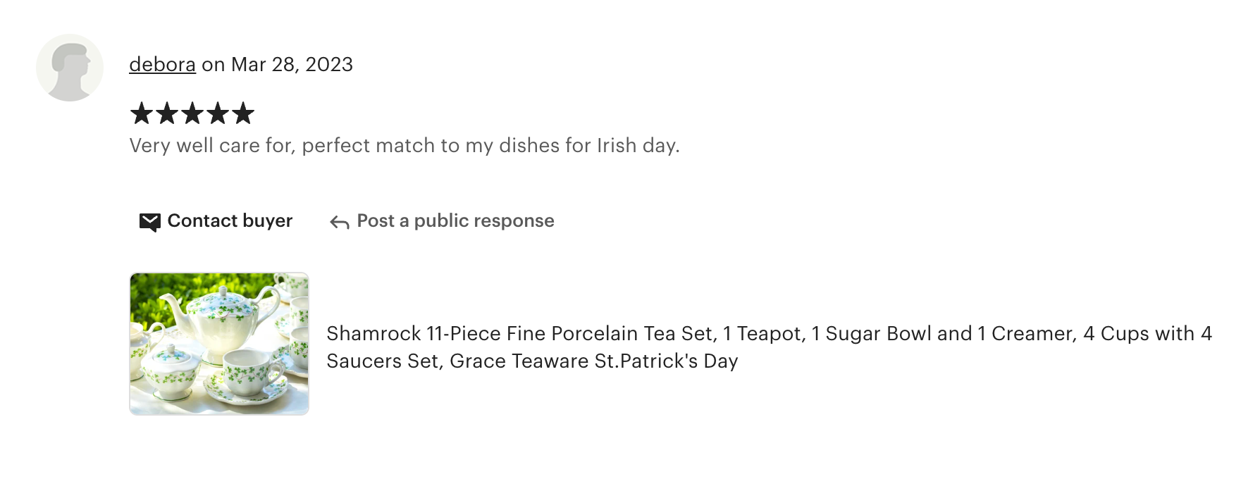 Shamrock Fine Porcelain 11-Piece Tea Set