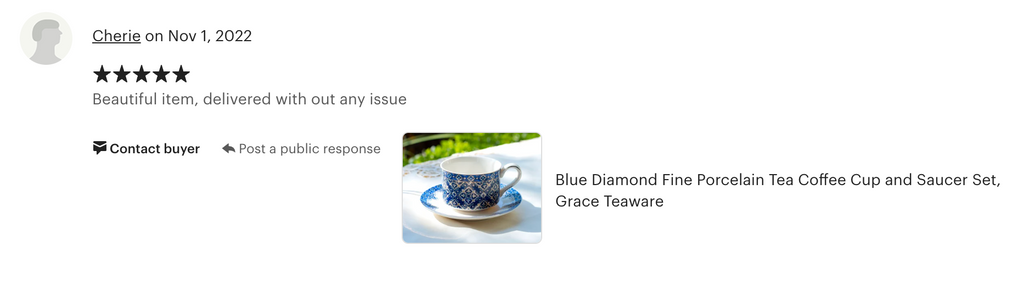 Blue Diamond Fine Porcelain Cup and Saucer