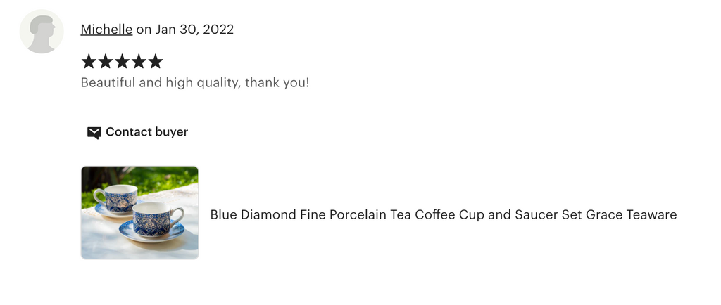 Blue Diamond Fine Porcelain Cup and Saucer