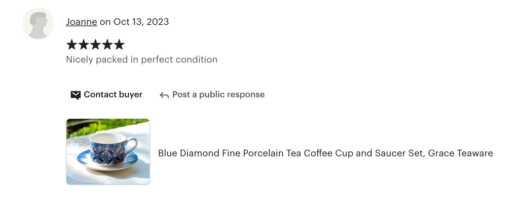 Blue Diamond Fine Porcelain Cup and Saucer