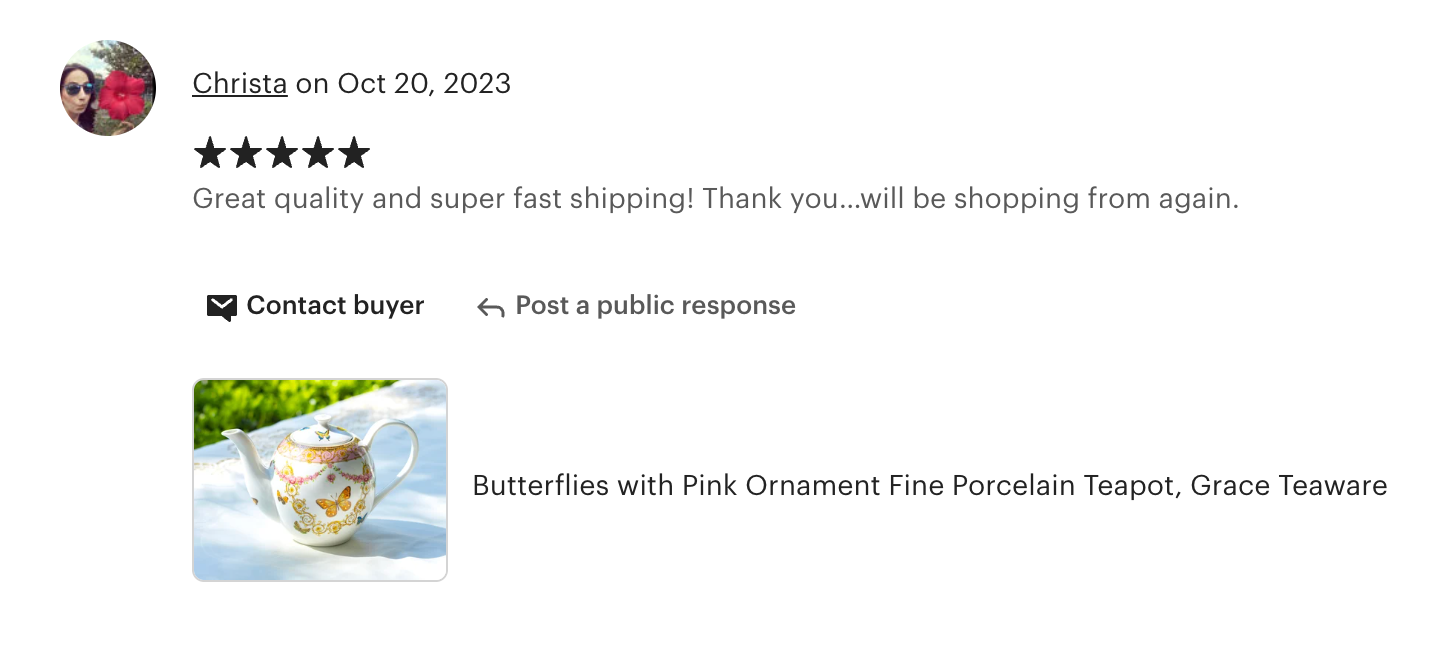 Butterflies with Pink Ornament Fine Porcelain Teapot