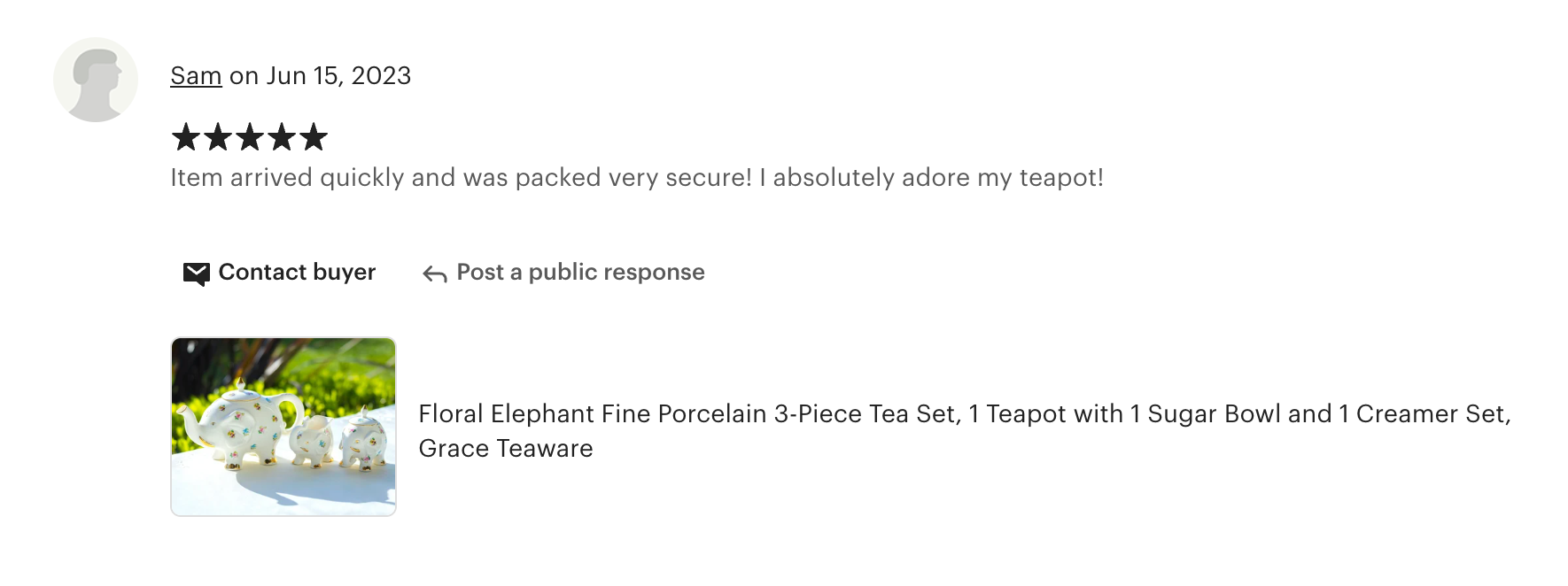 Floral Elephant Fine Porcelain Tea Set