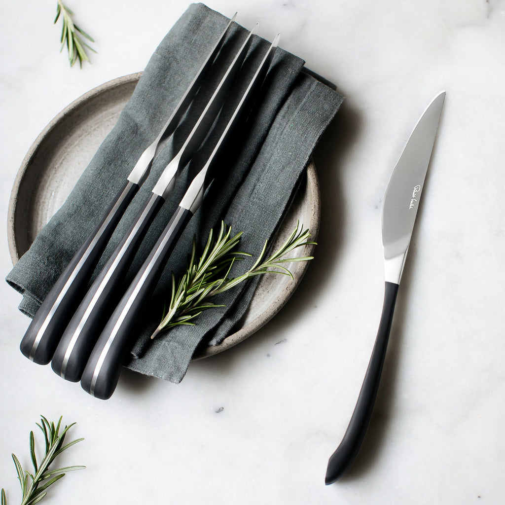 Contour Noir Satin Steak Knife (Plain Edged)