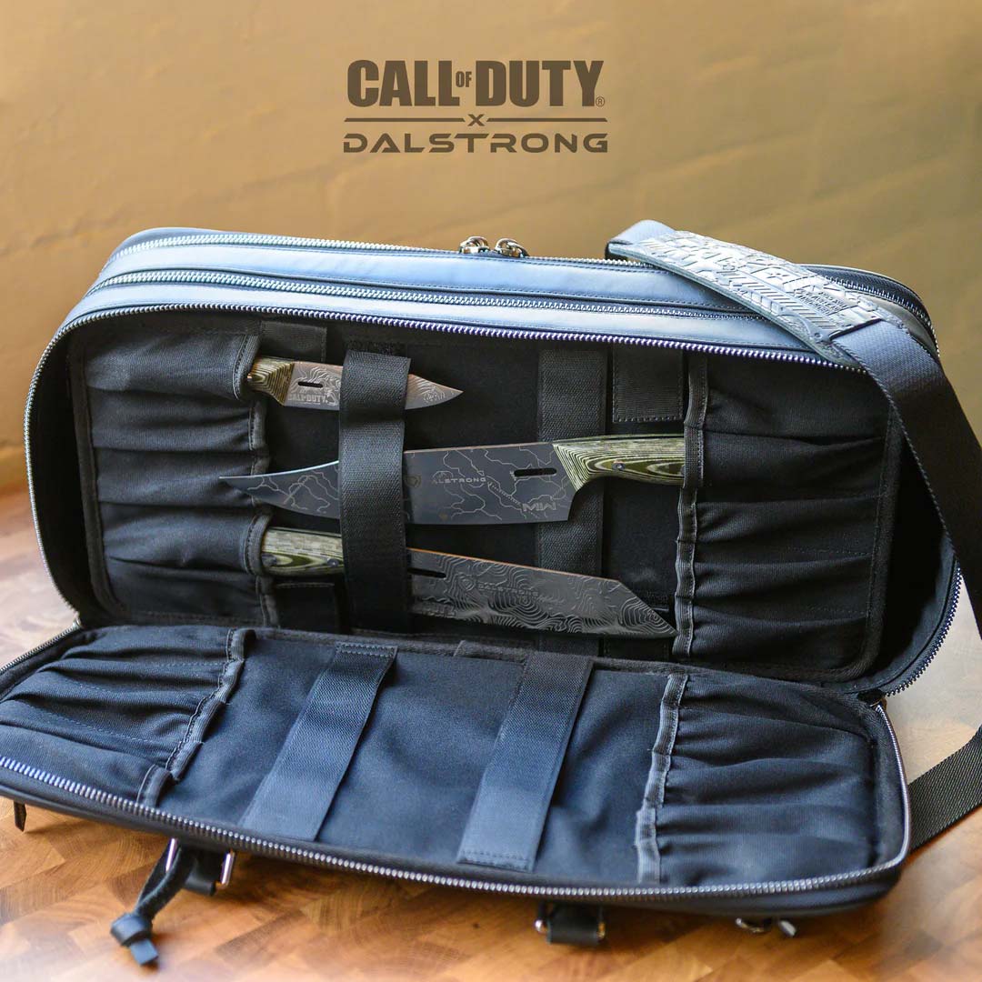 Limited Edition Leather Knife Bag | Call of Duty © Edition | Black Genuine Leather | EXCLUSIVE COLLECTOR BAG | Dalstrong ©