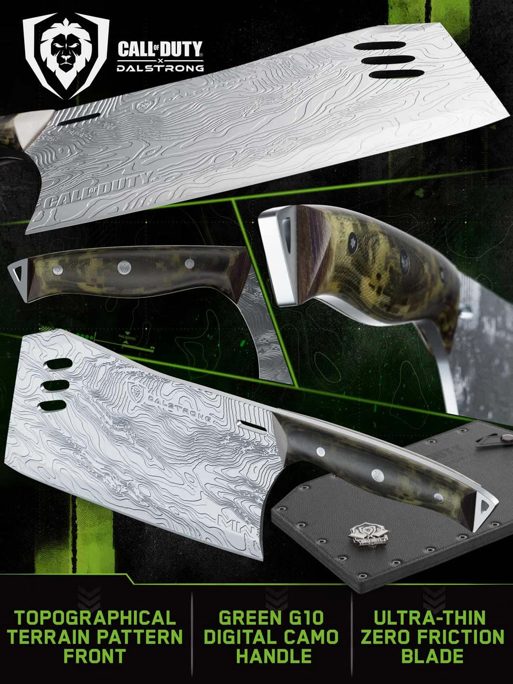 Cleaver Knife with Stand | Obliterator | Call of Duty © Edition | EXCLUSIVE COLLECTOR SET | Dalstrong ©
