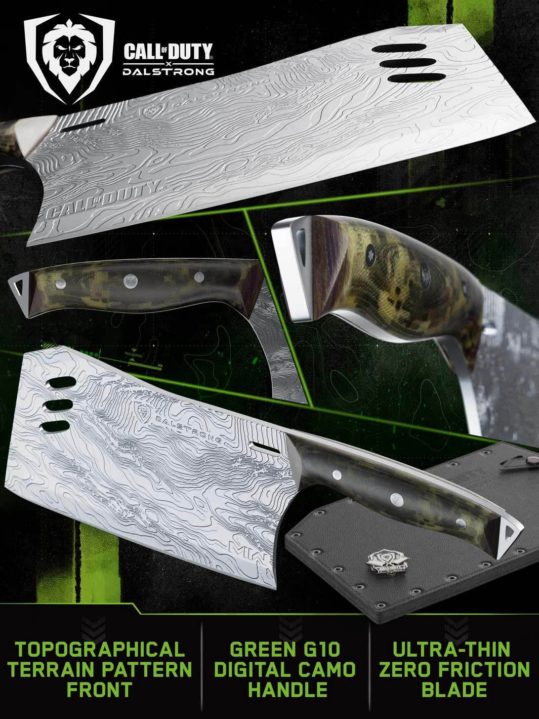 Cleaver Knife with Stand | Obliterator | Call of Duty © Edition | EXCLUSIVE COLLECTOR SET | Dalstrong ©