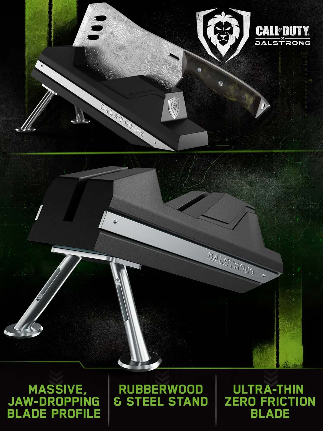 Cleaver Knife with Stand | Obliterator | Call of Duty © Edition | EXCLUSIVE COLLECTOR SET | Dalstrong ©
