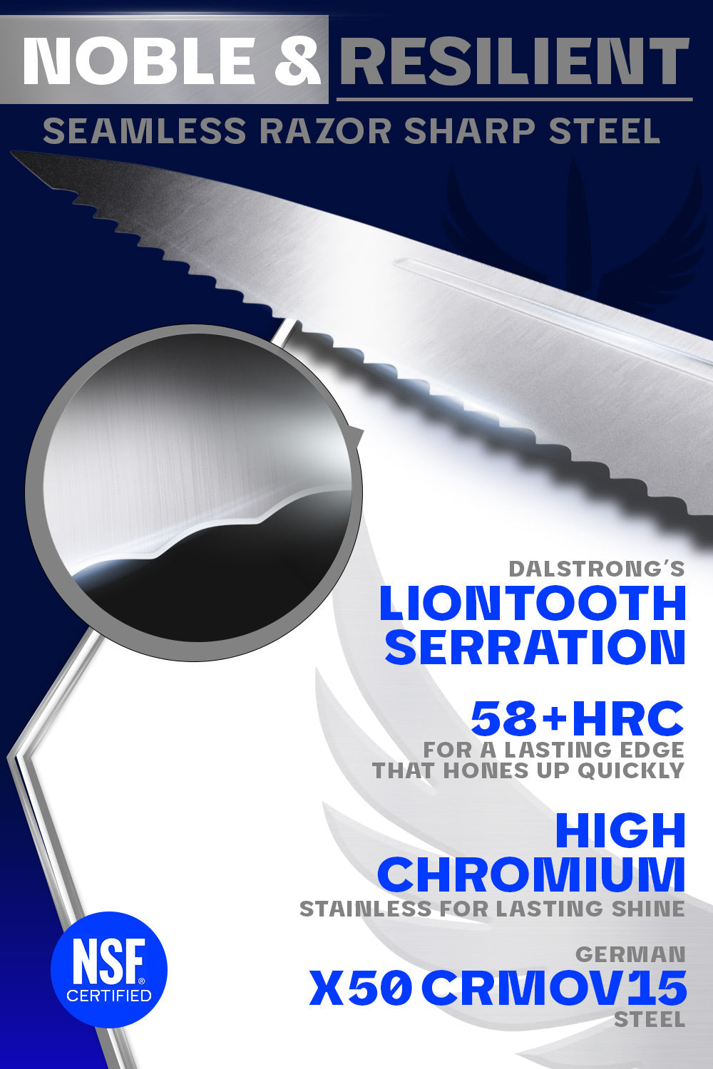 Serrated Utility Knife 5.5" | Crusader Series | NSF Certified | Dalstrong ©