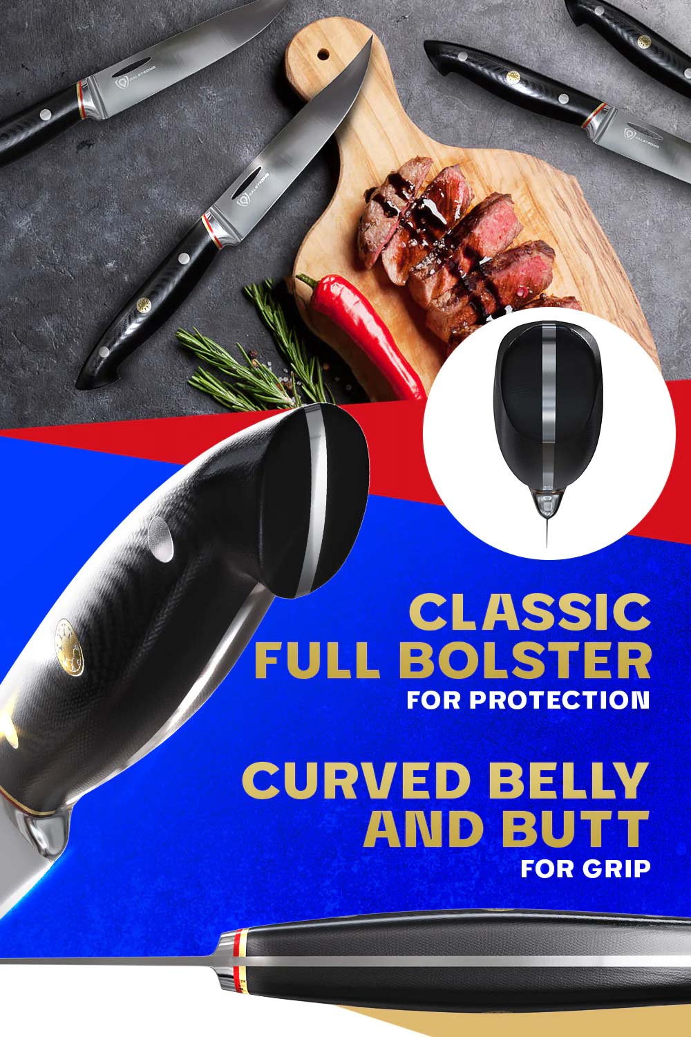 Steak Knife Set - 4 Piece | 5" Blade | Centurion Series | Dalstrong ©