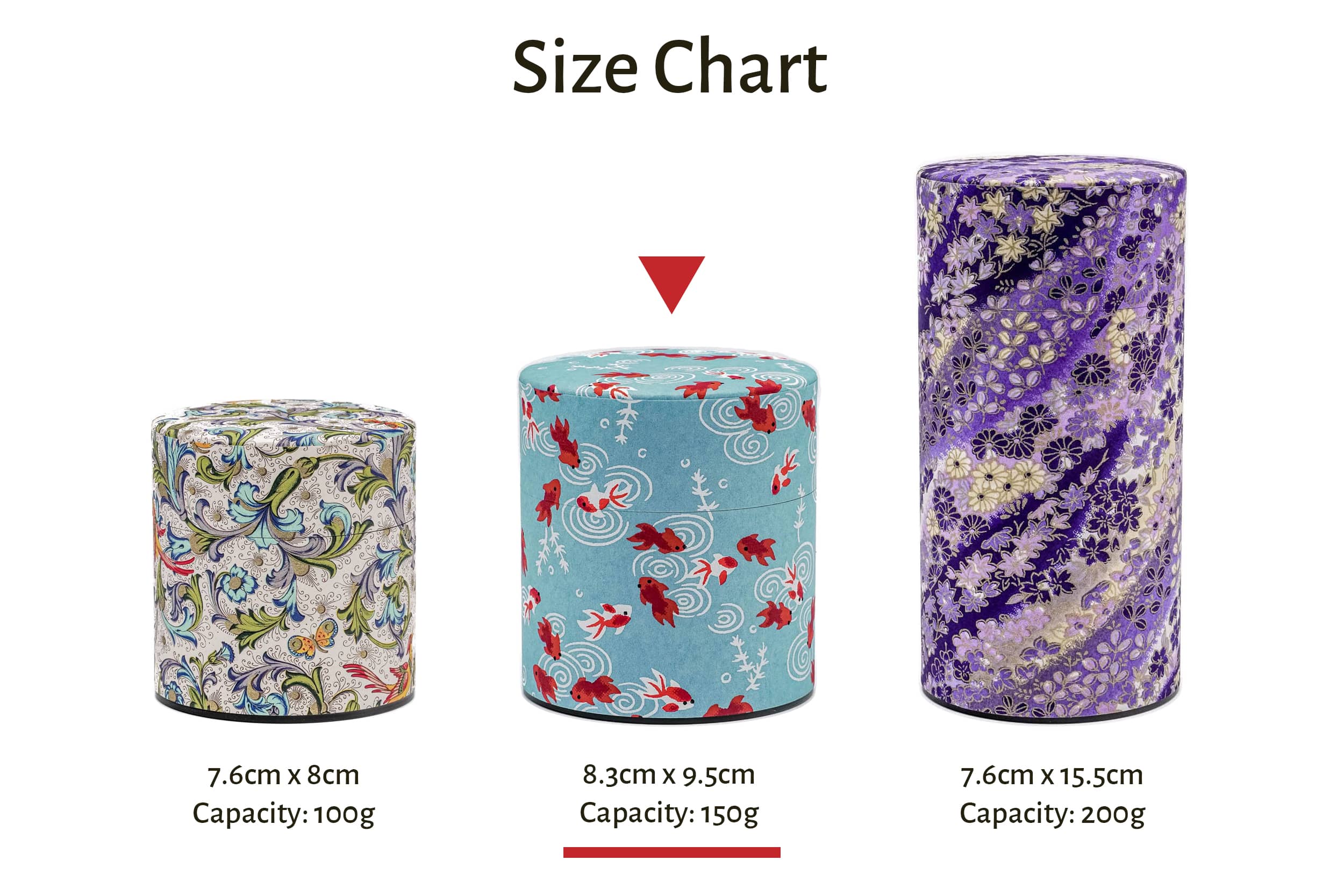 Turquoise Floral Washi Tea Canister - 150g