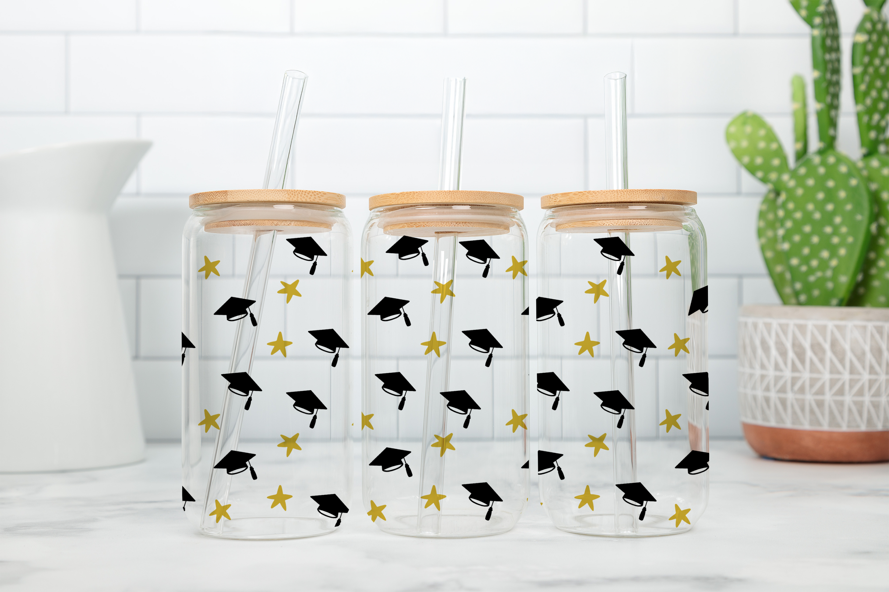Digital Sublimation Designs - Graduation Glass Can Wrap