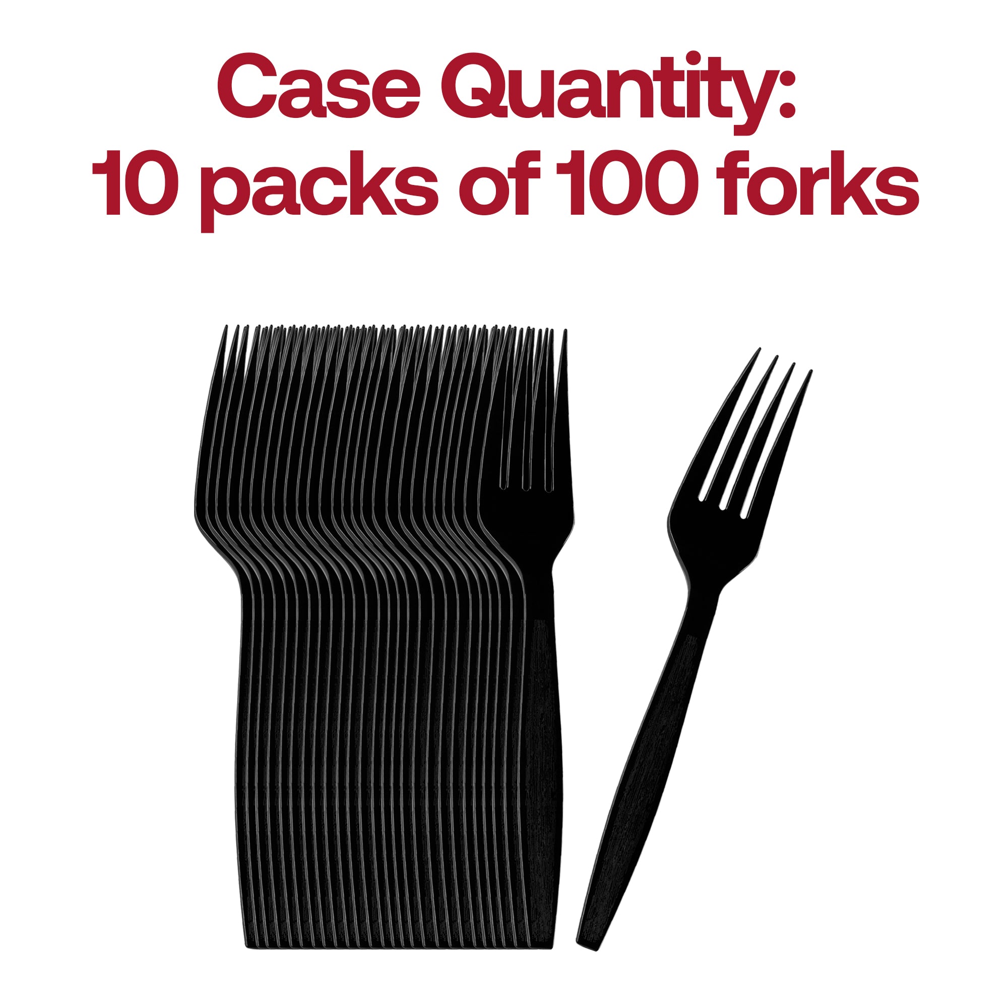 Black Plastic Disposable Forks