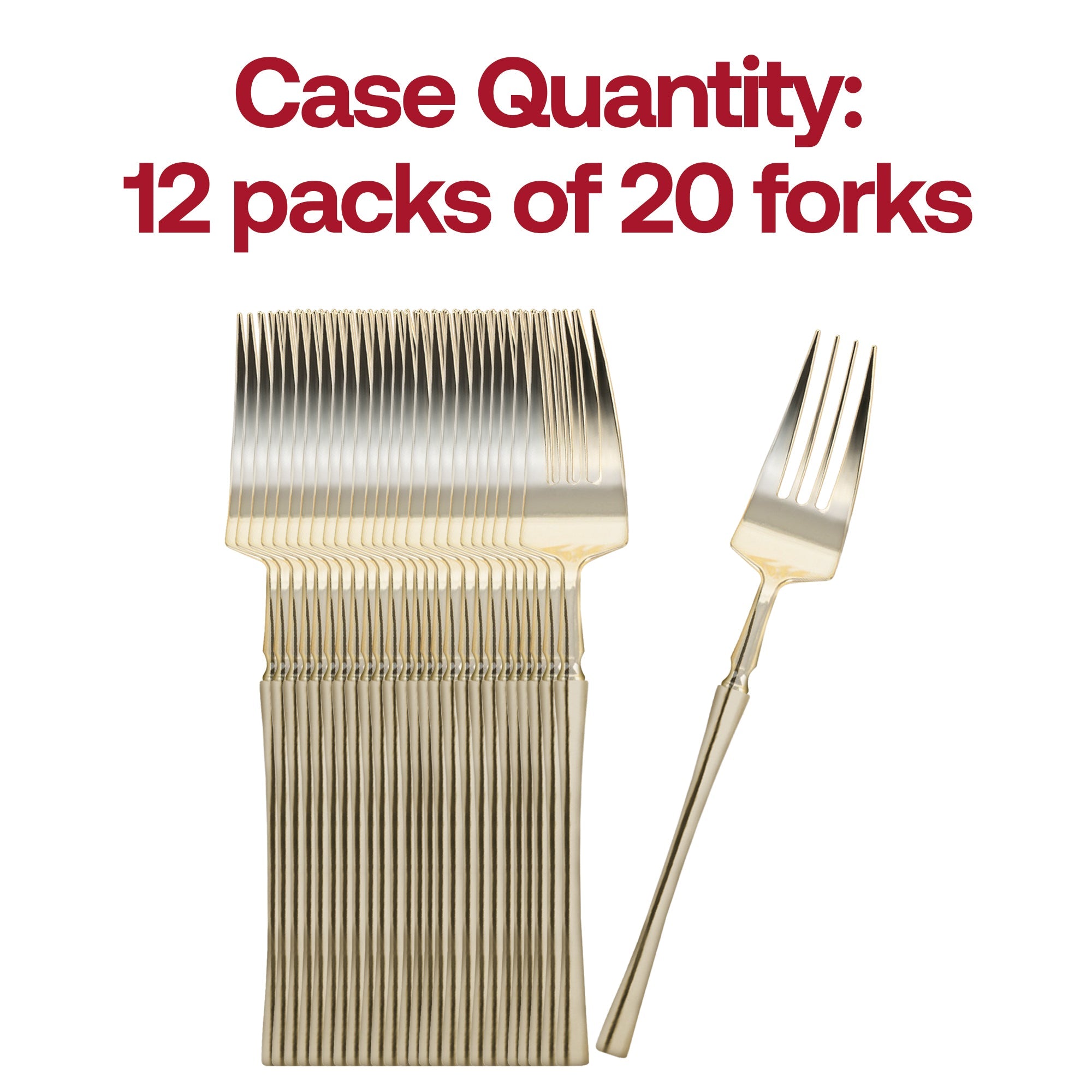 Shiny Gold Moderno Disposable Plastic Dessert Forks