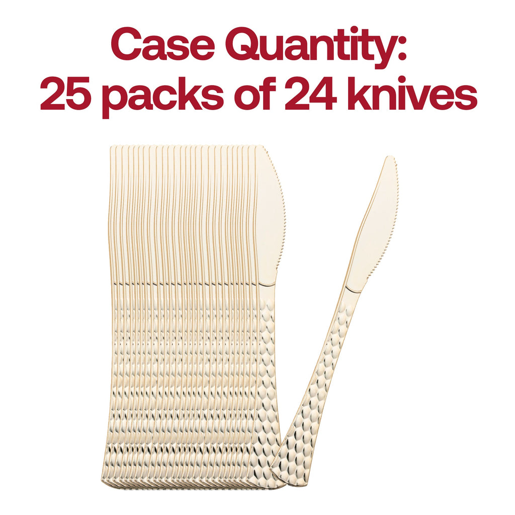 Shiny Gold Glamour Cutlery Disposable Plastic Knives
