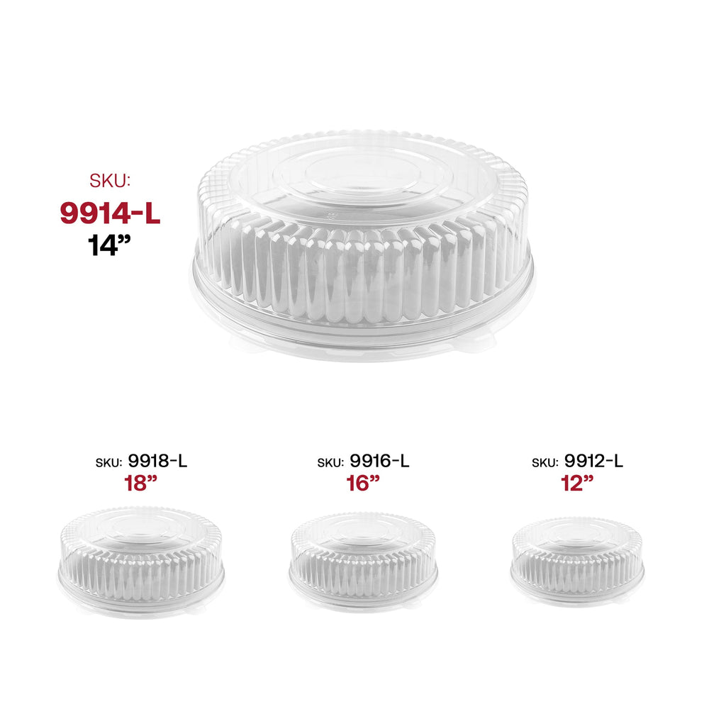 14" Clear Round Plastic Tray Lids
