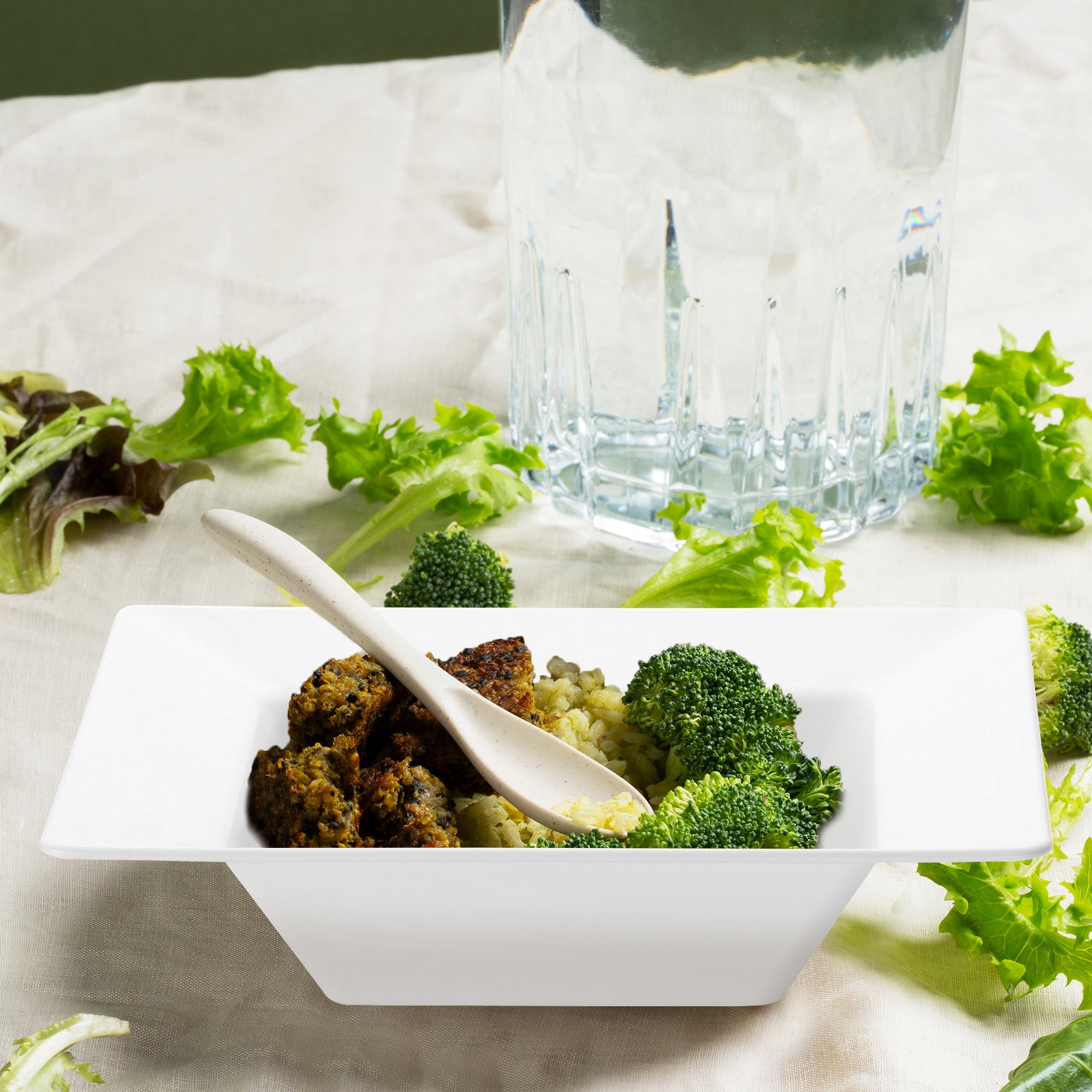 White Square Plastic Dessert Bowls (5 oz.)