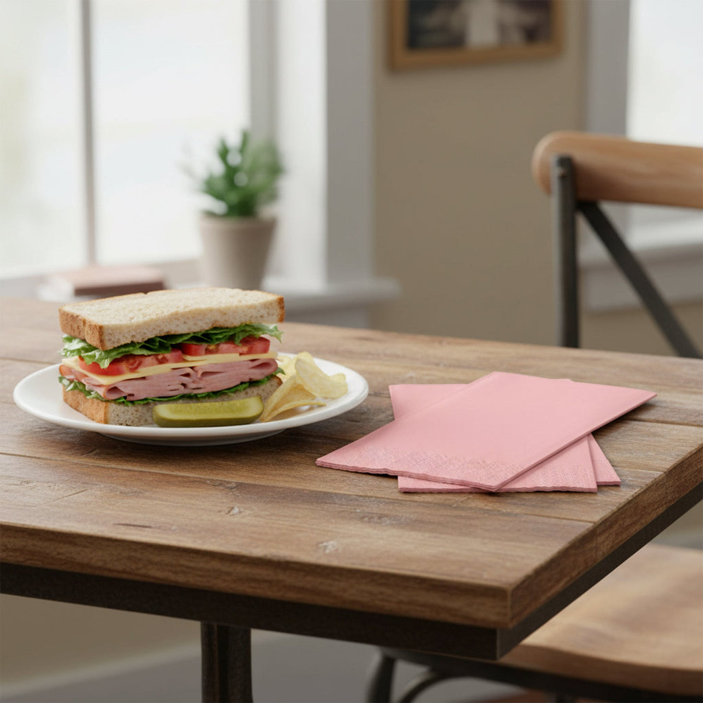 Classic Pink Paper Dinner Napkins