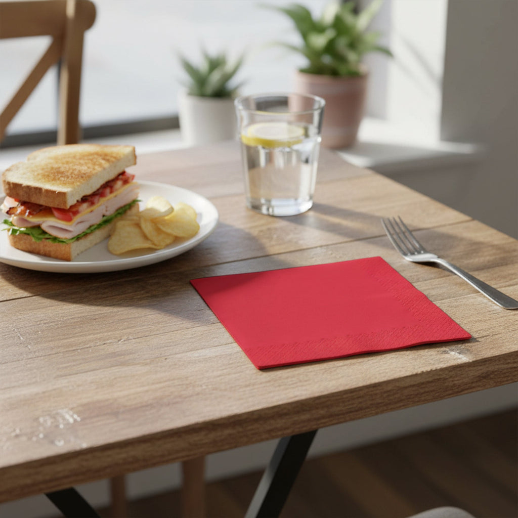 Classic Red Paper Beverage/Cocktail Napkins