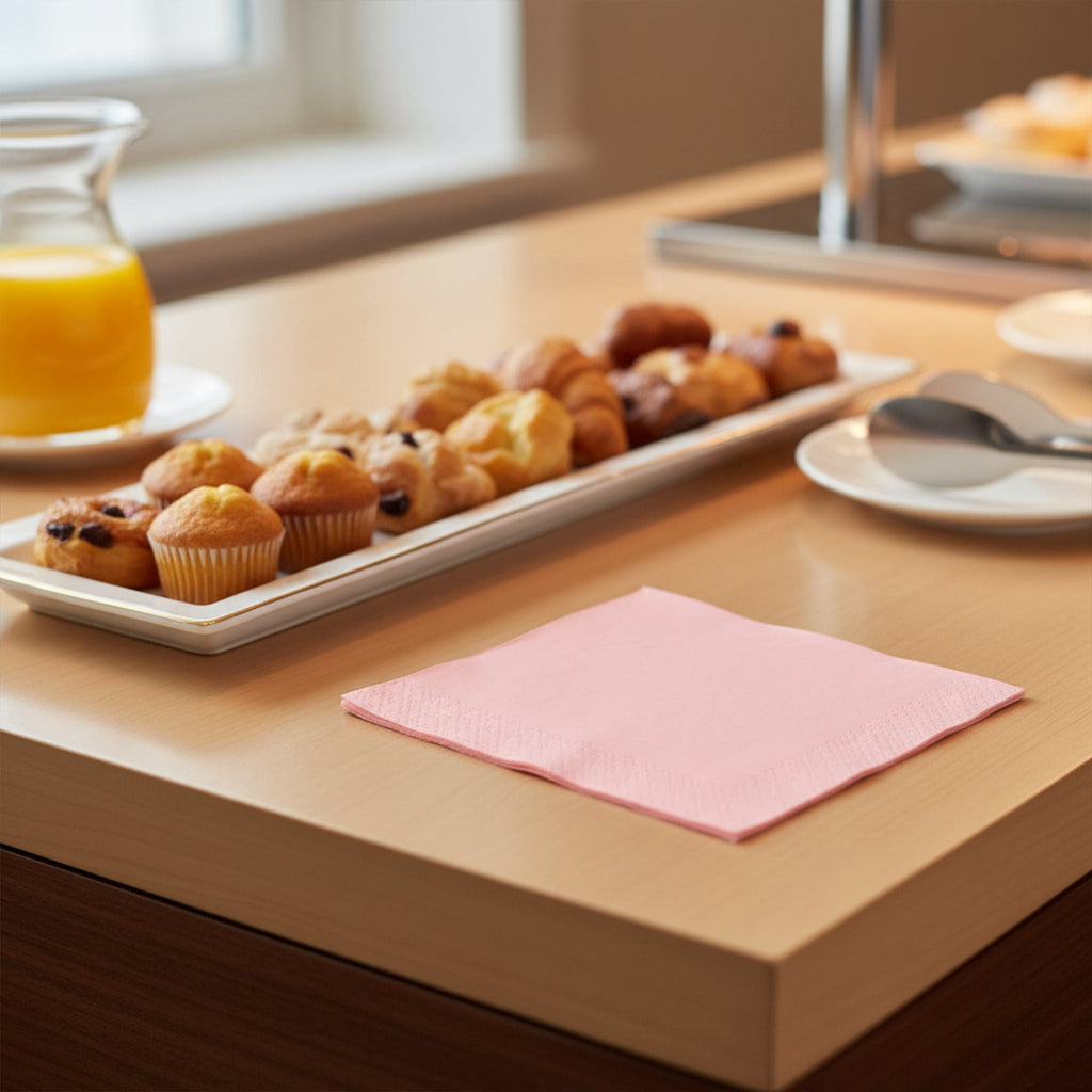 Classic Pink Paper Beverage/Cocktail Napkins