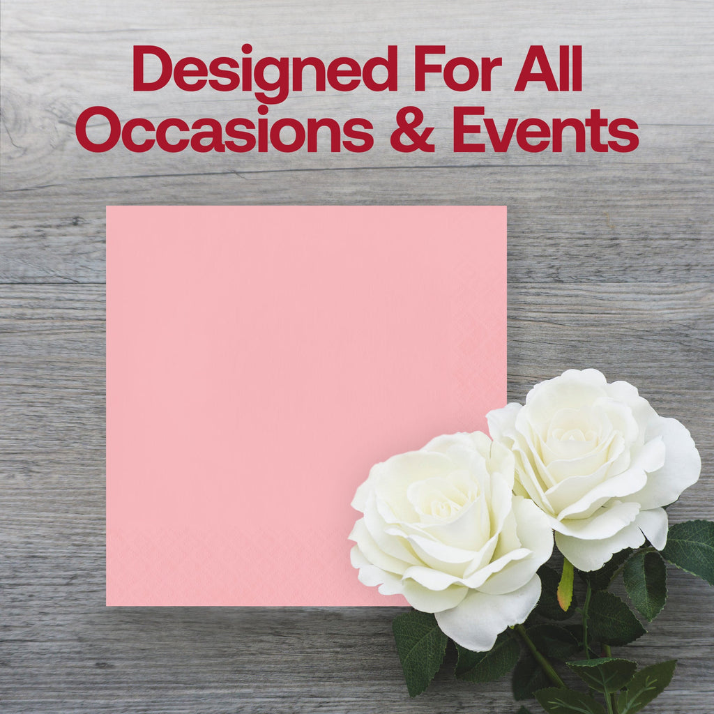 Classic Pink Paper Beverage/Cocktail Napkins