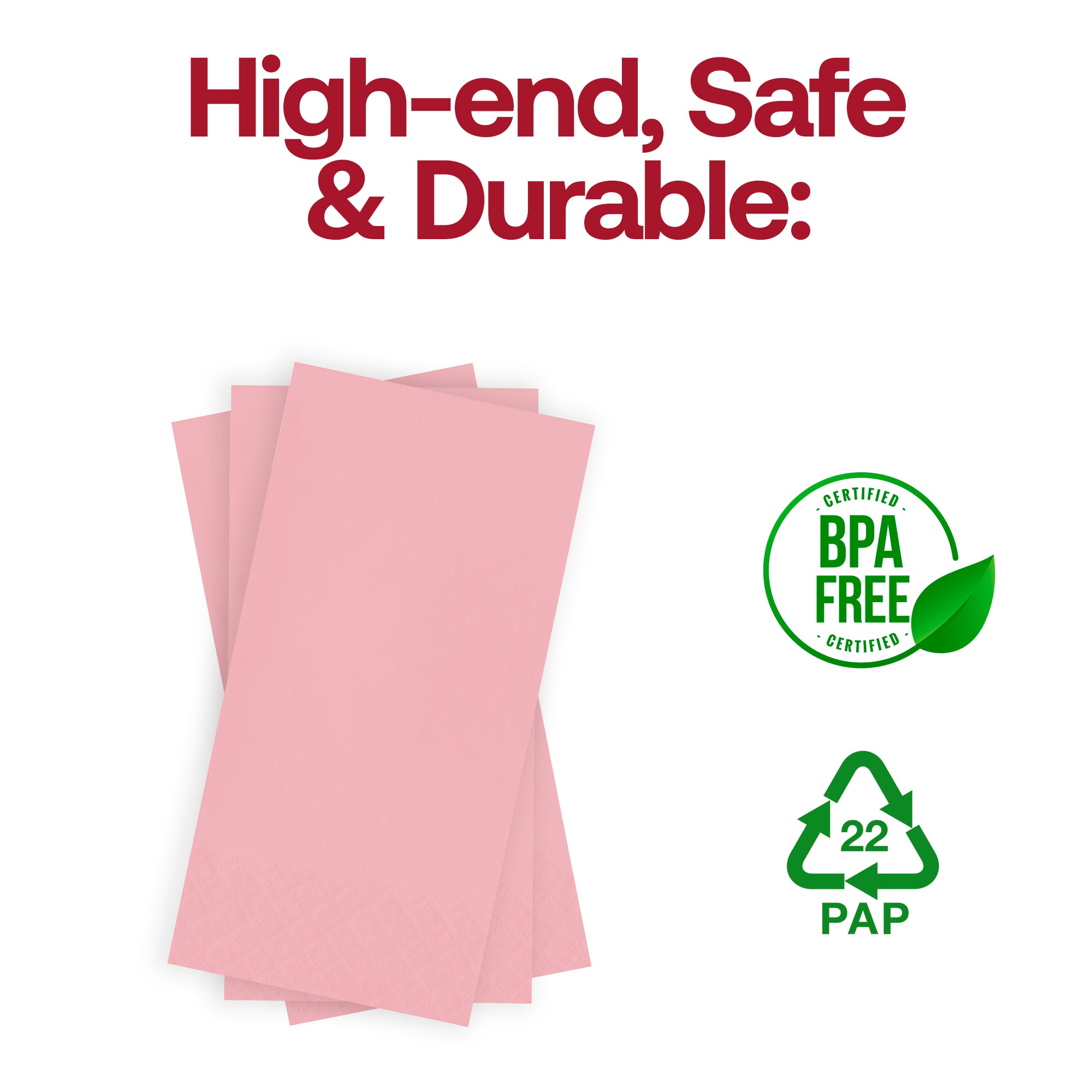 Classic Pink Paper Dinner Napkins