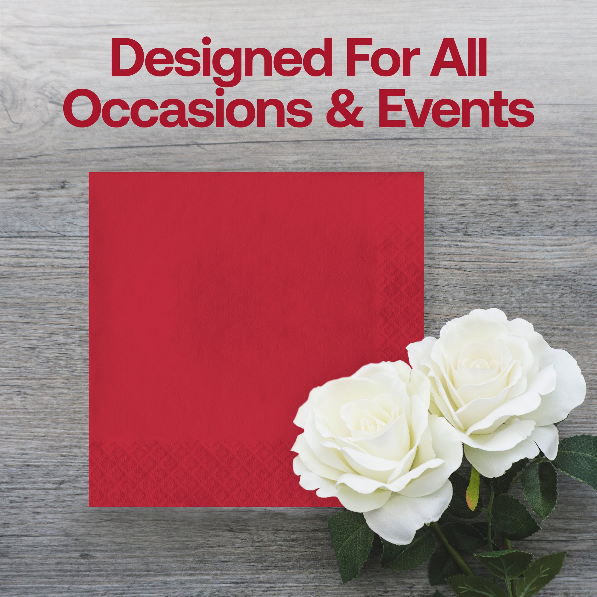 Classic Red Paper Beverage/Cocktail Napkins
