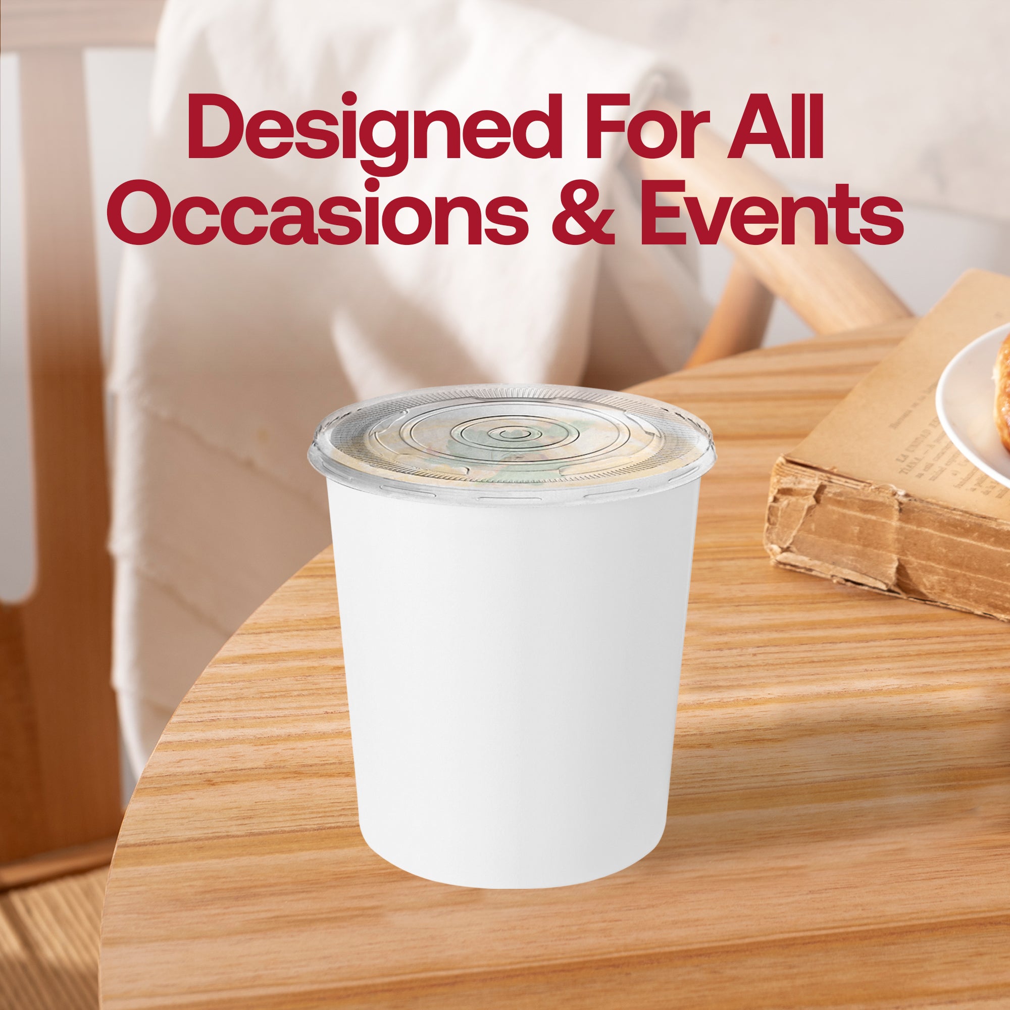 16 oz Squat Paper Soup Cups with Lids