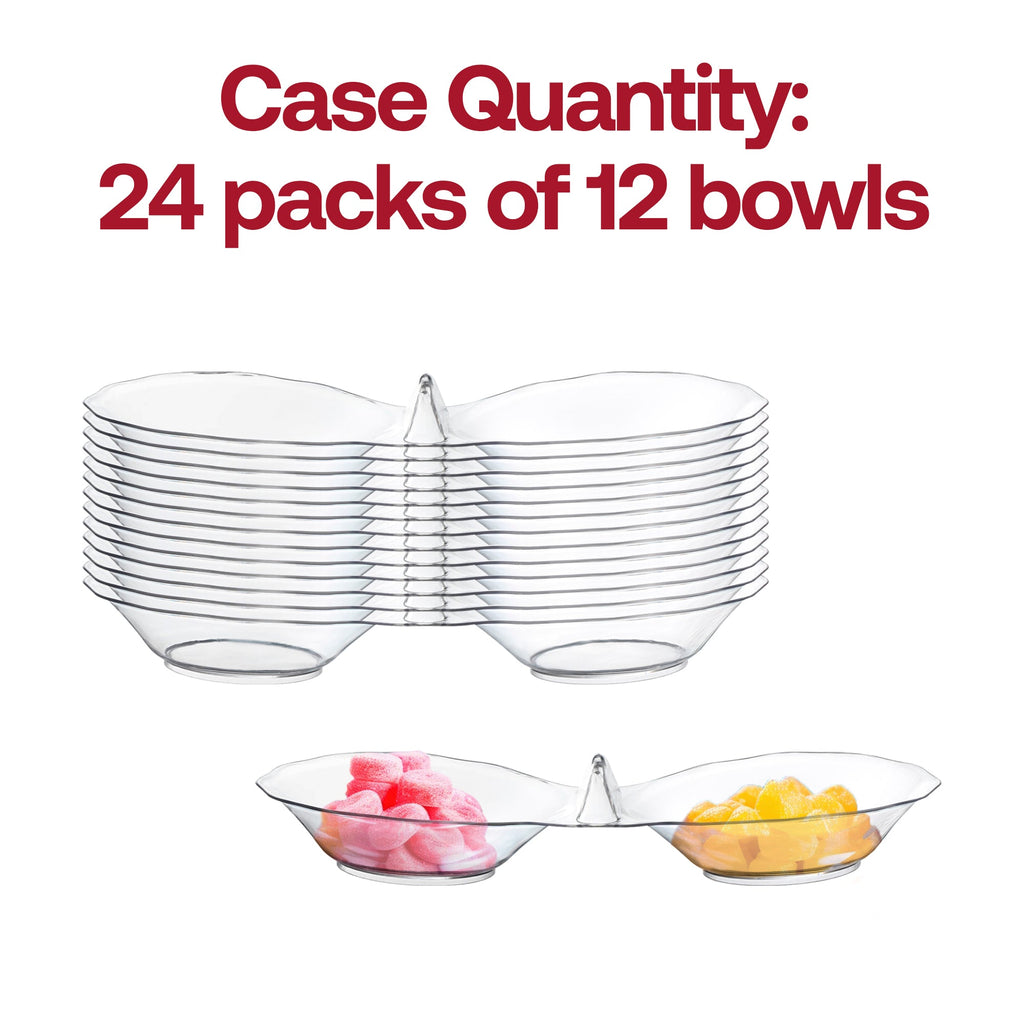 Clear Round 2-Hole Mini Plastic Candy Bowls