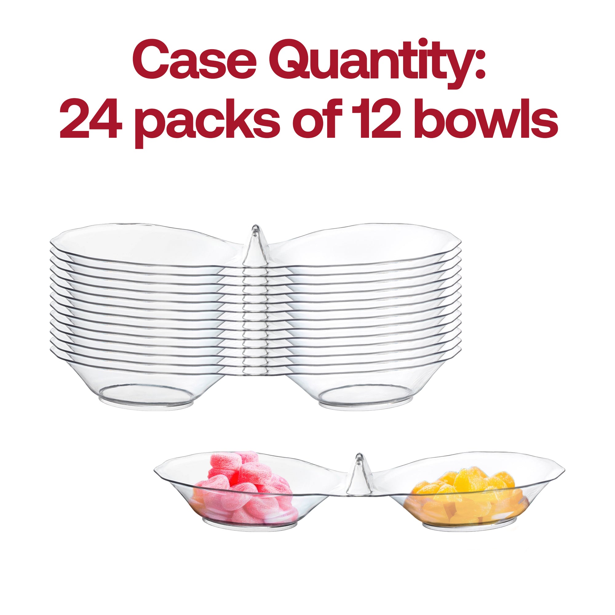 Clear Round 2-Hole Mini Plastic Candy Bowls