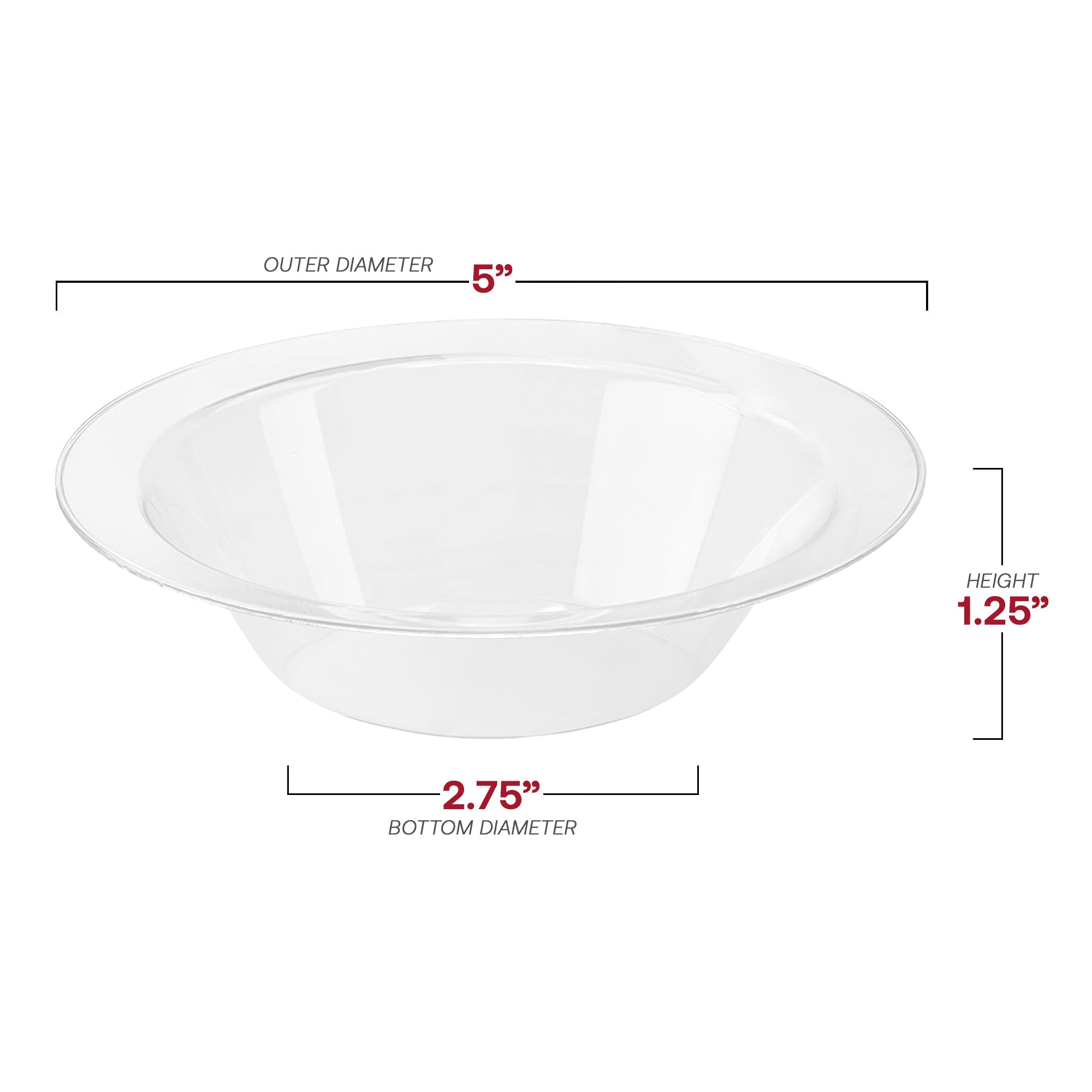 Clear Economy Round Plastic Dessert Bowls (5 oz.)