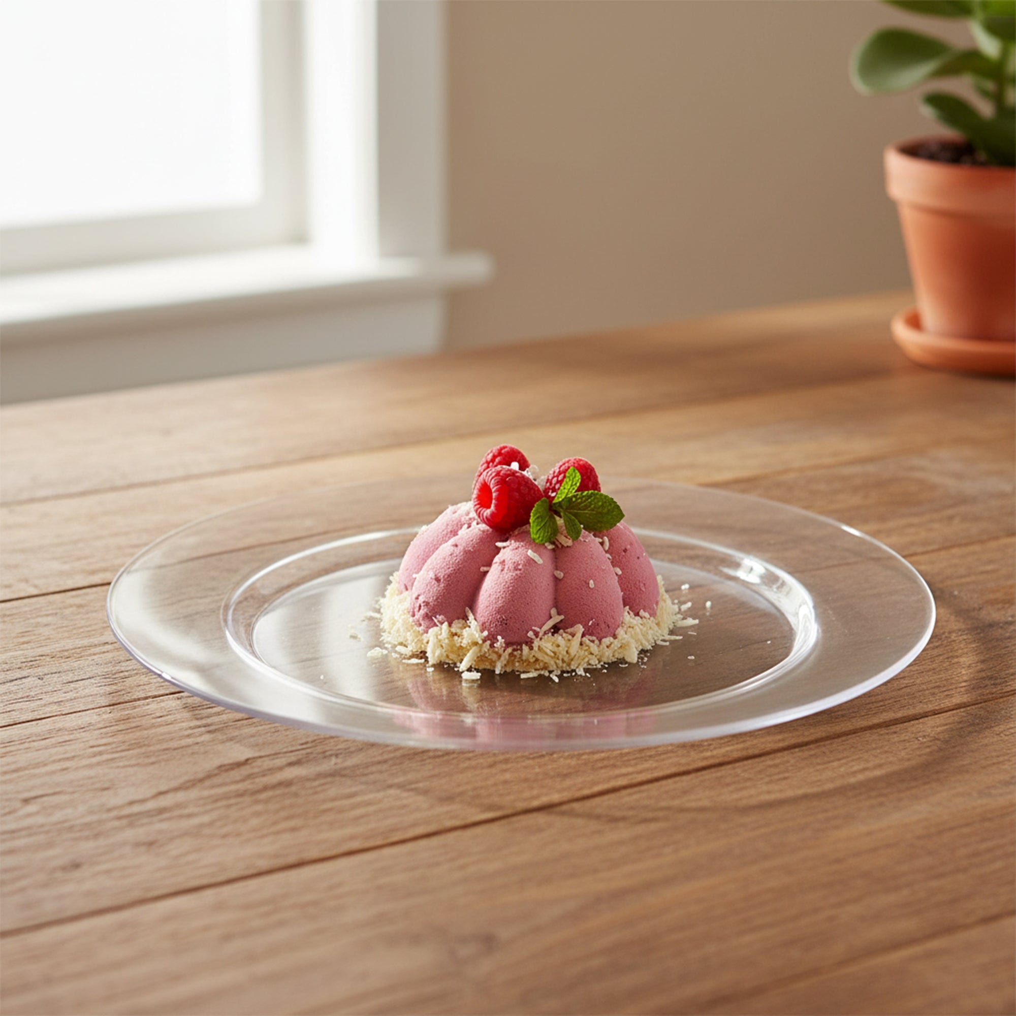 Clear Economy Round Plastic Dinner Plates (10.25")