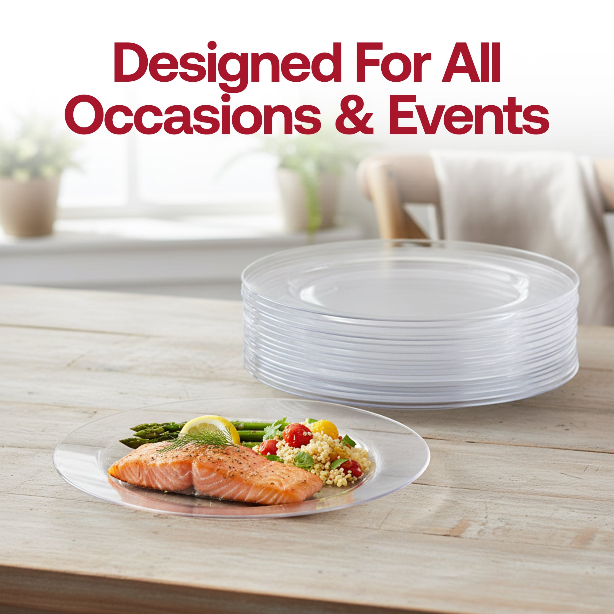 Clear Economy Round Plastic Wedding Value Set