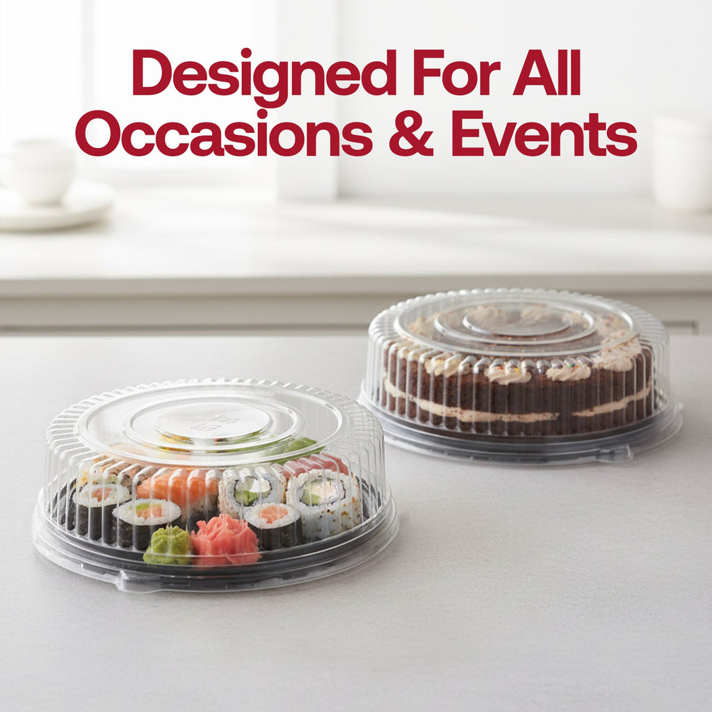 16" Clear Round Plastic Tray Lids